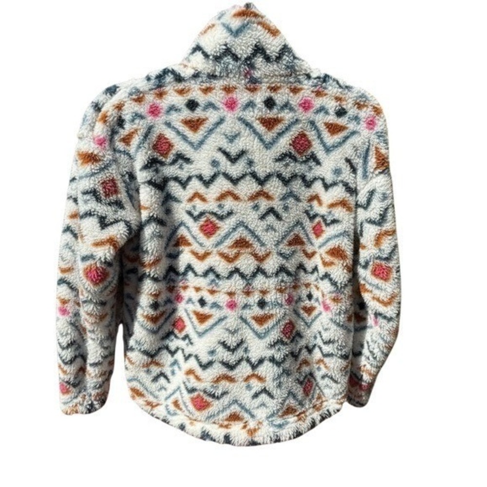 Eddie Bauer Womens Small Fleece Pullover Quarter Zip Southwestern Sherpa Print - Picture 3 of 6